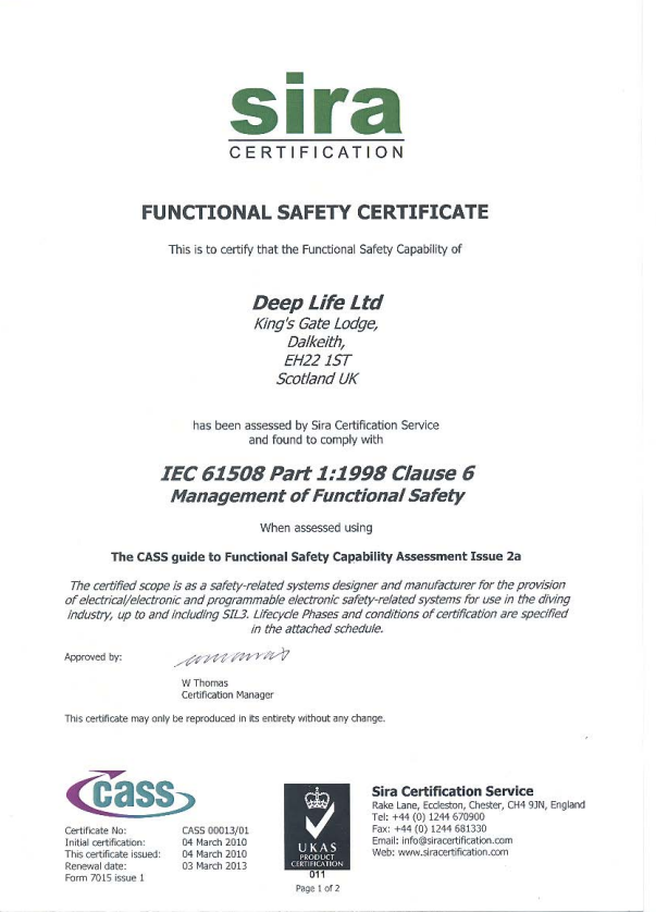 Functional Safety IEC EN 61508 SIL3